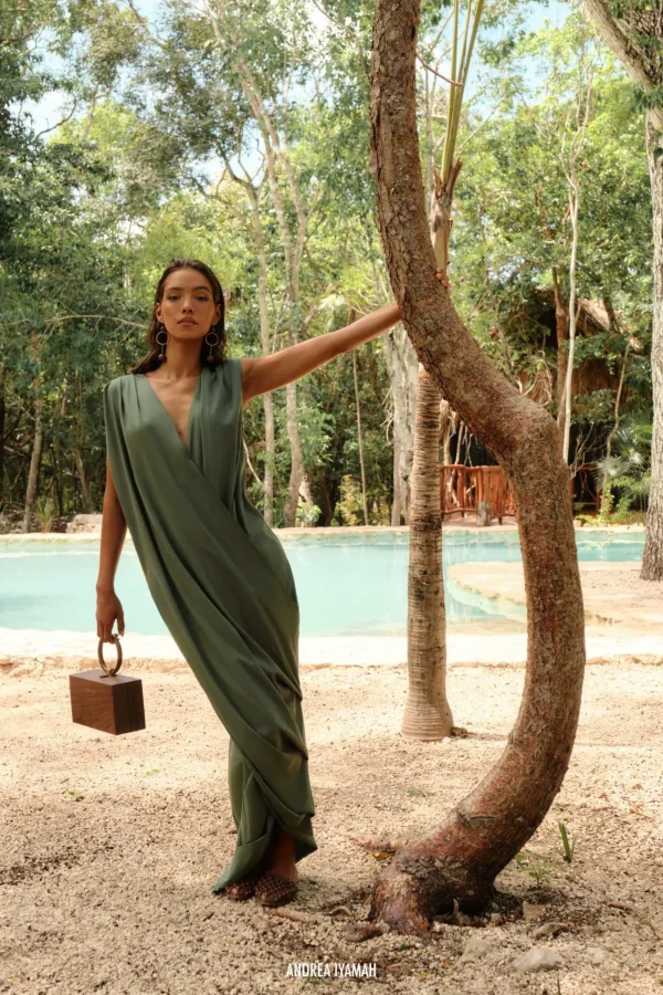 Outlet Andrea Iyamah Sayo Kaftan Dress-Forest