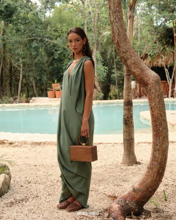 Outlet Andrea Iyamah Sayo Kaftan Dress-Forest