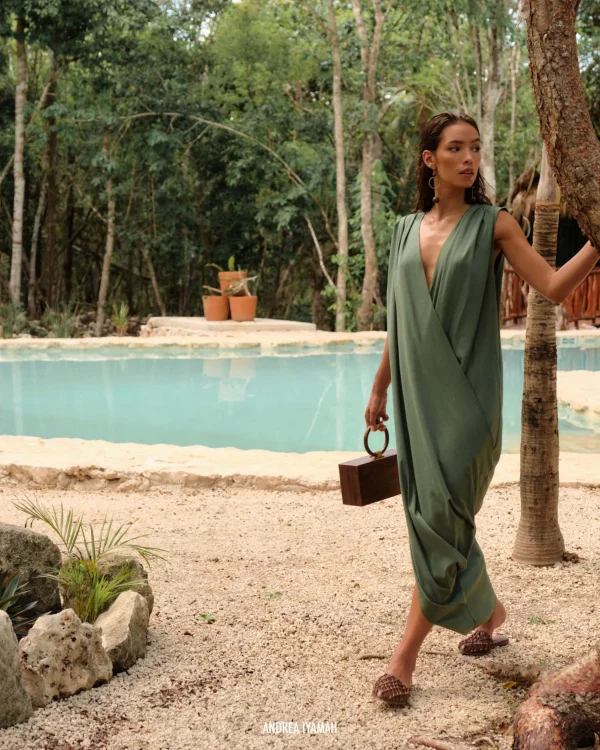 Outlet Andrea Iyamah Sayo Kaftan Dress-Forest