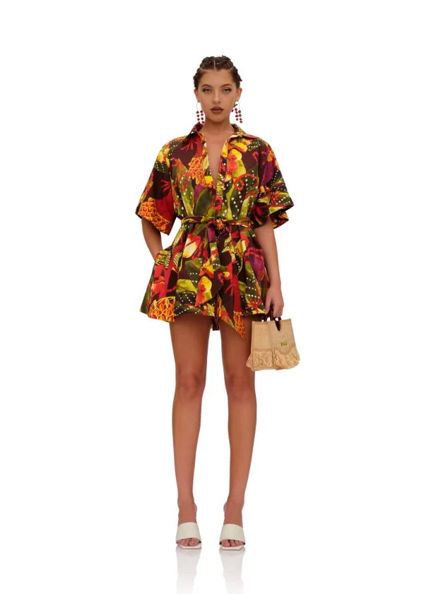 Discount Andrea Iyamah Shanti Romper-Kola Print