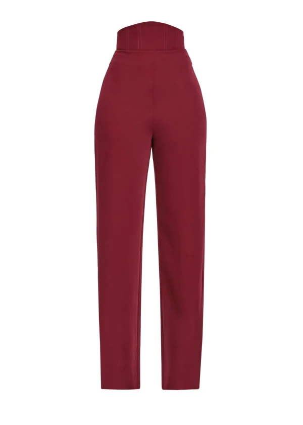 Shop Andrea Iyamah Sita Corset Pants-Plum