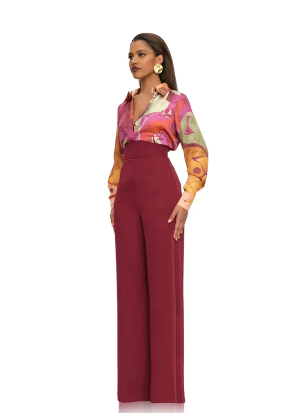 Shop Andrea Iyamah Sita Corset Pants-Plum