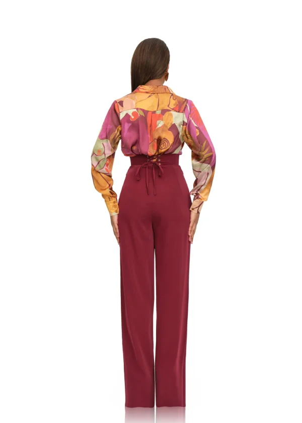 Shop Andrea Iyamah Sita Corset Pants-Plum