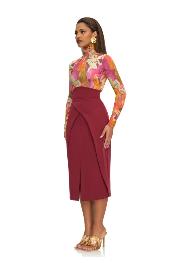 Online Andrea Iyamah Sita Corset Skirt-Plum