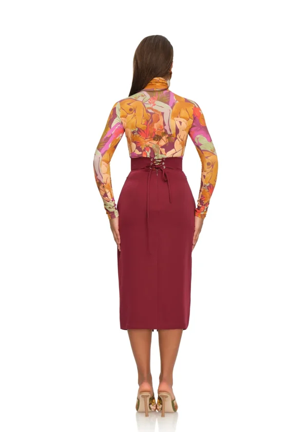 Online Andrea Iyamah Sita Corset Skirt-Plum