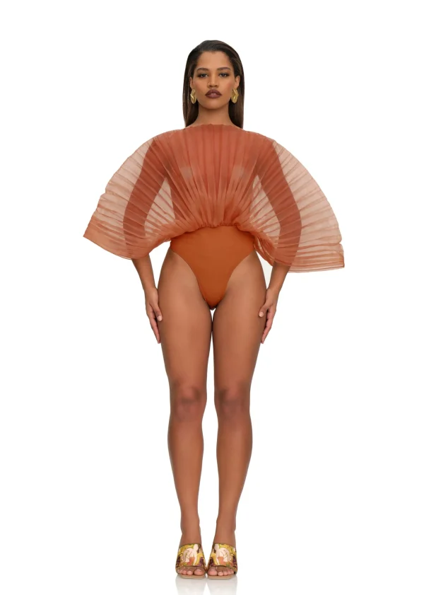 Store Andrea Iyamah Sombra Bodysuit-Rust Pomegranate