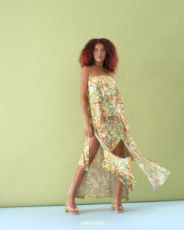 Discount Andrea Iyamah Strata Maxi Dress-Ilia Print