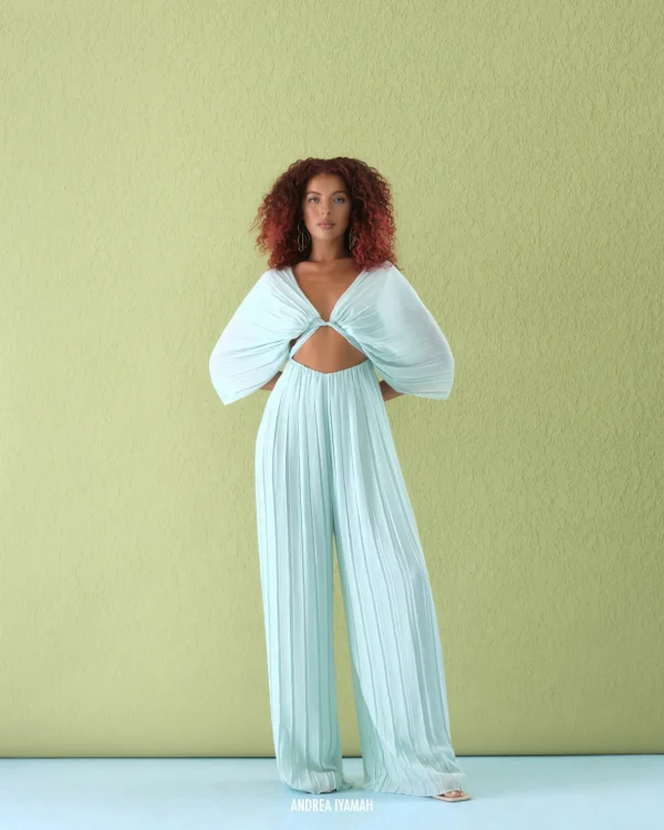 Best Sale Andrea Iyamah Thero Jumpsuit-Mint Blue