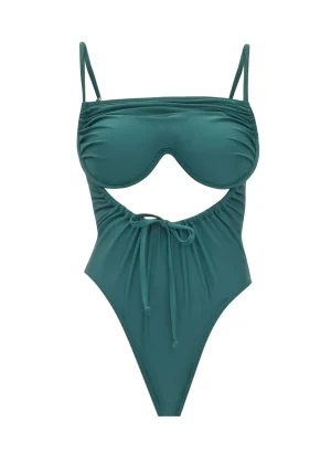 Best Andrea Iyamah Tiaca Forest Green One Piece Swimsuit