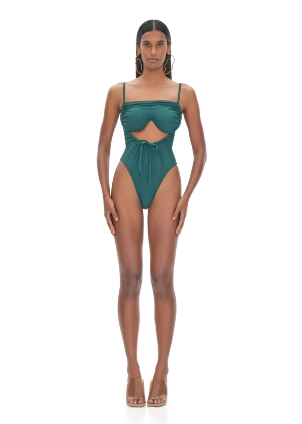 Best Andrea Iyamah Tiaca Forest Green One Piece Swimsuit