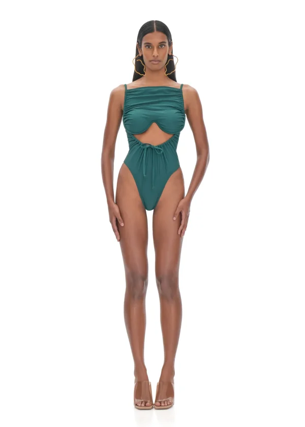 Best Andrea Iyamah Tiaca Forest Green One Piece Swimsuit