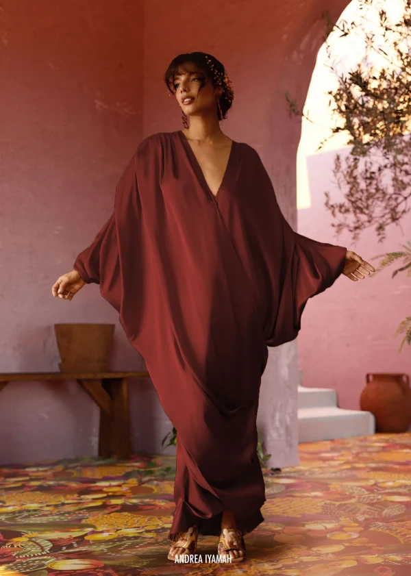 Online Andrea Iyamah Tibara Kaftan Dress-Cinnamon