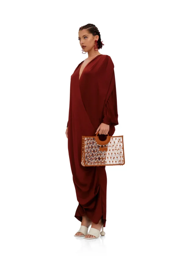 Online Andrea Iyamah Tibara Kaftan Dress-Cinnamon