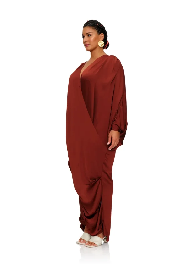 Online Andrea Iyamah Tibara Kaftan Dress-Cinnamon