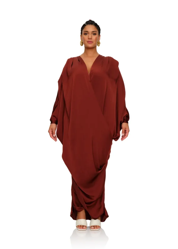 Online Andrea Iyamah Tibara Kaftan Dress-Cinnamon