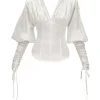 Store Andrea Iyamah Tula White Corset Top