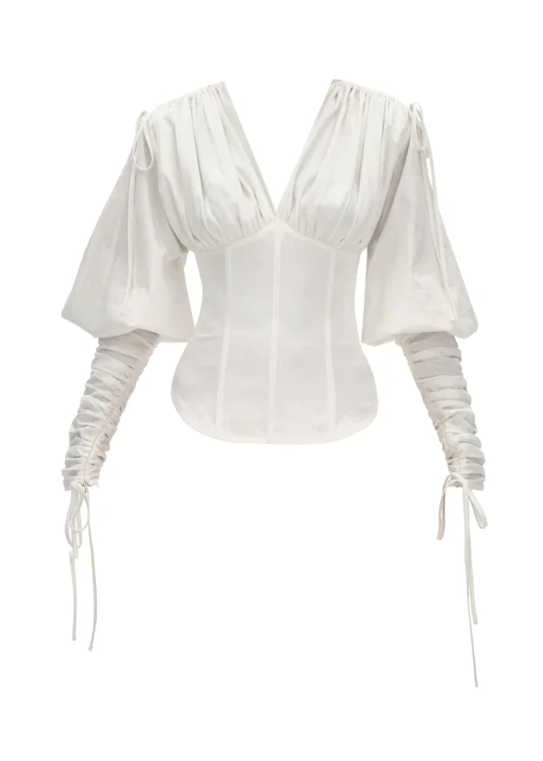 Store Andrea Iyamah Tula White Corset Top