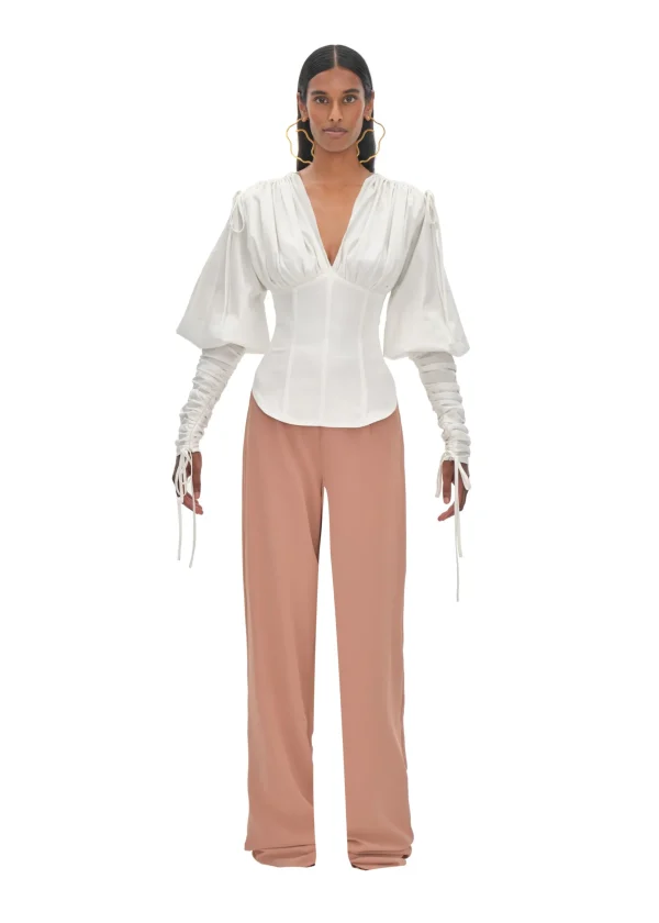 Store Andrea Iyamah Tula White Corset Top